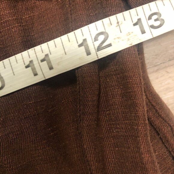 J. Crew Womens SZ 4 Brown Tie Waist Mini Shirtdress Sleeveless Linen Blend Dress - Picture 3 of 7